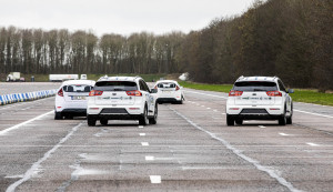 The MuCCA anti collision vehicles in action on the Bruntingthorpe Proving Ground in Leicestershire. Photo: Fabio De Paola/PA WIRE